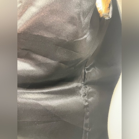 Arianna By Howard’s Faux Fur Vest Black Blue Tan hook & Eye Like New  Sm/M - Picture 8 of 12